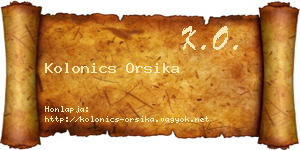 Kolonics Orsika névjegykártya